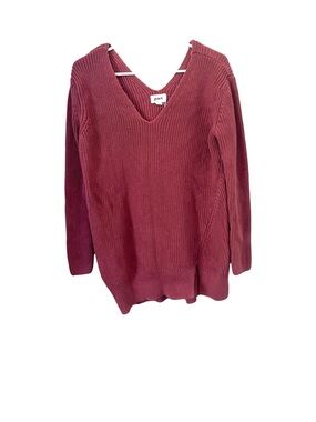 Pact Women's V-Neck Knit Sweater - Wine